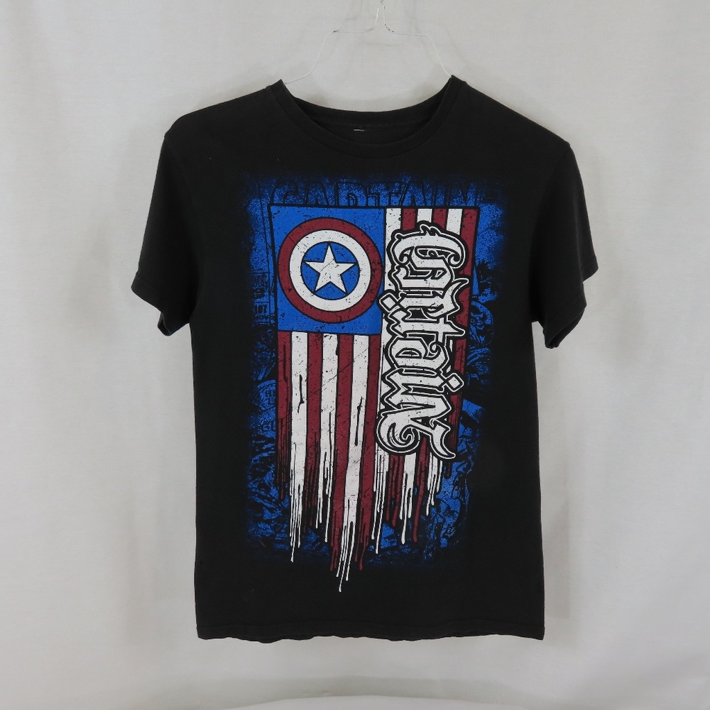 Marvel Captain America Dripping Flag T-shirt Sz S